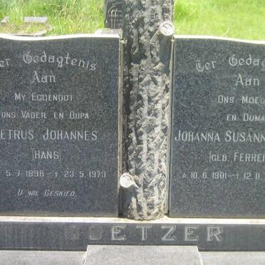 COETZER Petrus Johannes 1896-1973 &amp; Johanna Susanna Jacoba FERREIRA 1901-1981