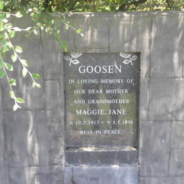 GOOSEN Maggie Jane 1913-1996