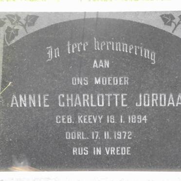 JORDAAN Annie Charlotte nee KEEVY 1894-1972
