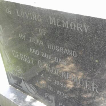 KOEKEMOER Gerrit G. 1894-1972 &amp; Maggie M. GRAVETT 1904-1984