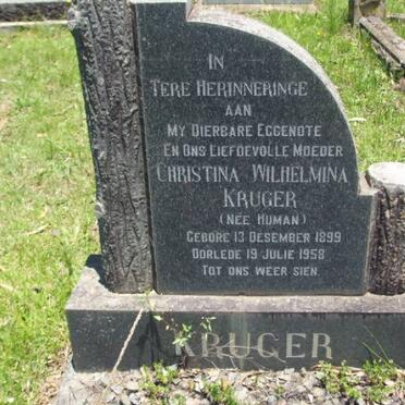 KRUGER Christina Wilhelmina nee HUMAN 1899-1958
