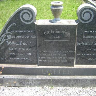 LOTTER Willem Gabriel 1892-1972 &amp; Gertruida Margaretha GREYLING 1903-