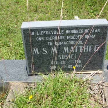 MATTHEE M.S.M. 1906-1995