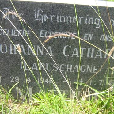 MATTHEE Johanna Catharina nee LABUSCHAGNE 1946-19??