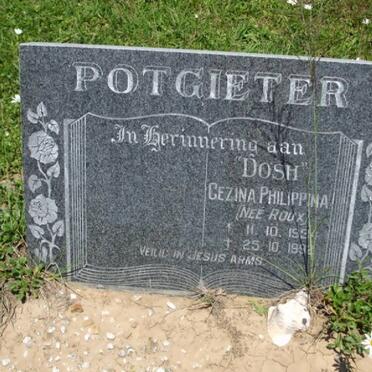 POTGIETER Gezina Philippina nee ROUX 1934-1992