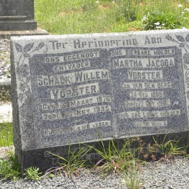 VORSTER Schalk Willem 1876-1955 &amp; Martha Jacoba VAN DEN BERG 1885-1962