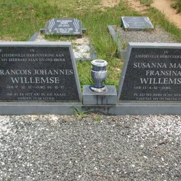 WILLEMSE Francois Johannes 1932-1997 &amp; Susanna Maria Fransina 1942-