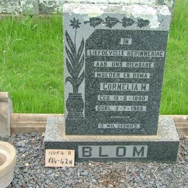 BLOM Cornelia M. 1890-1965 :: BLOM Daniel Phillipus 1957-1992