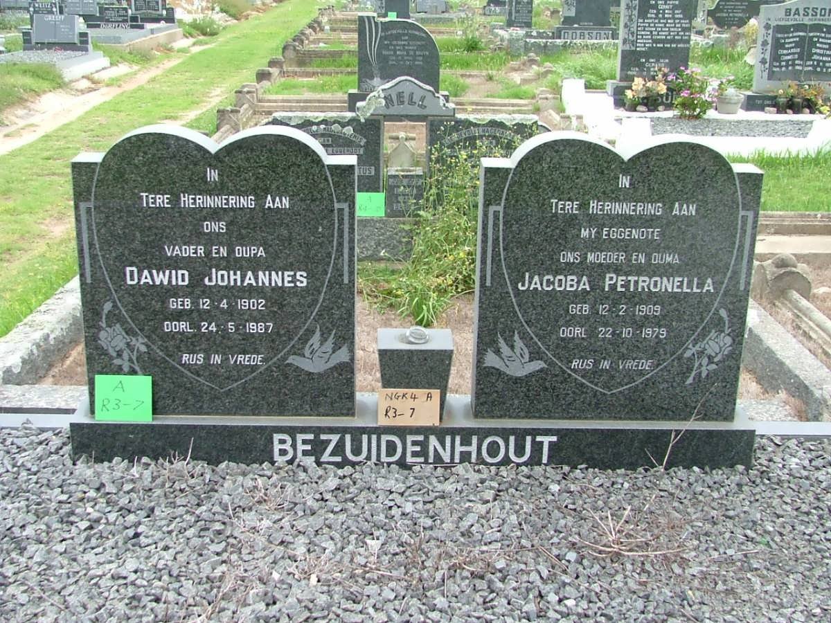 BEZUIDENHOUT Dawid Johannes 1902-1987 &amp; Jacoba Petronella 1909-1979