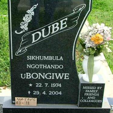 DUBE Sikhumbula Ngothandou 1974-2004