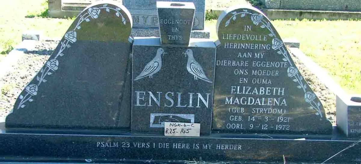 ENSLIN Elizabeth Magdalena nee STRYDOM 1921-1972