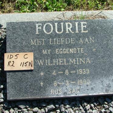 FOURIE Wilhelmina 1939-1990