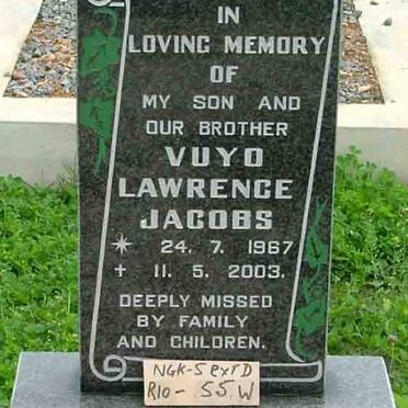 GQUBULE Vuyo Lawrence Jacobs 1967-2003