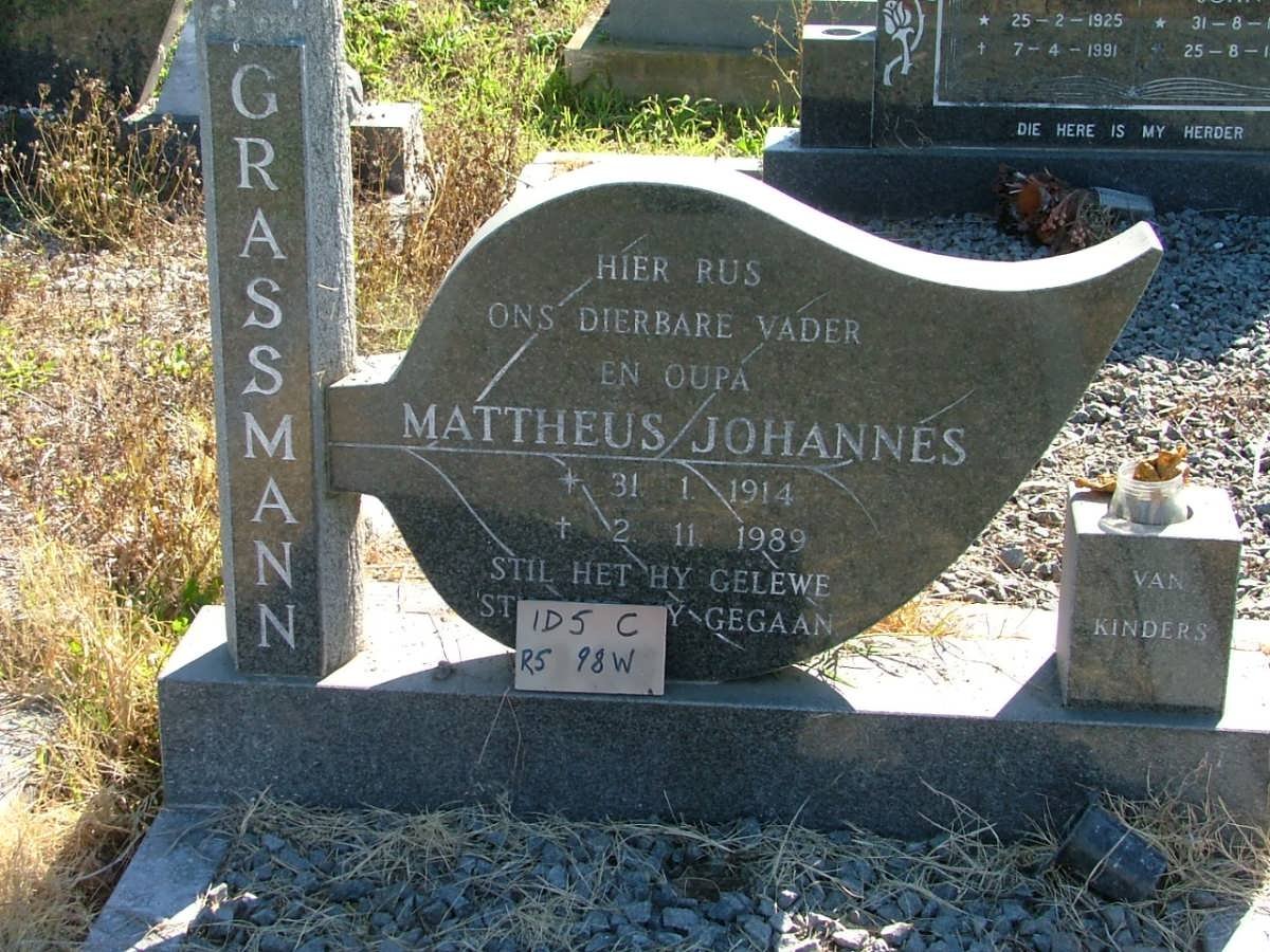 GRASSMANN Mattheus Johannes 1914-1989