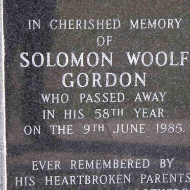 GORDON Solomon Woolf -1985