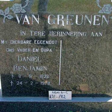 GREUNEN Daniel Benjamin, van 1928-1978