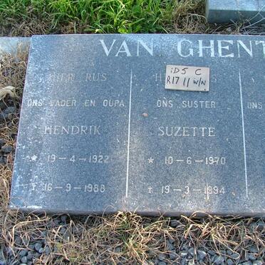 GHENT Hendrik, van 1922-1988 &amp; Anna 1940-1998 :: VAN GHENT Suzette 1970-1994