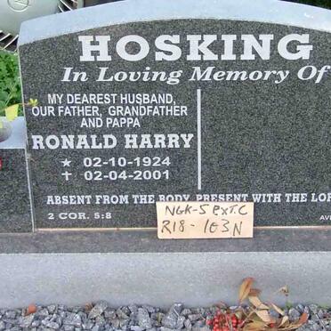 HOSKING Ronald Harry 1924-2001