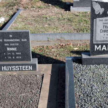 HUYSSTEEN Minnie, van 1906-1979 :: MARAIS Francois Christoffel 1929-1979