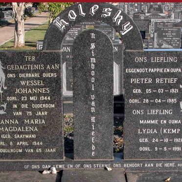 KOLESKY Wessel Johannes -1944 &amp; Susanna Maria Magdalena SAAYMAN -1944 :: KOLESKY Pieter Retief 1921-1985 &amp; Lydia KEMP 19