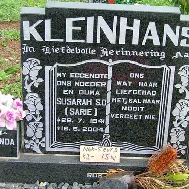 KLEINHANS Susarah S.C. 1941-2004