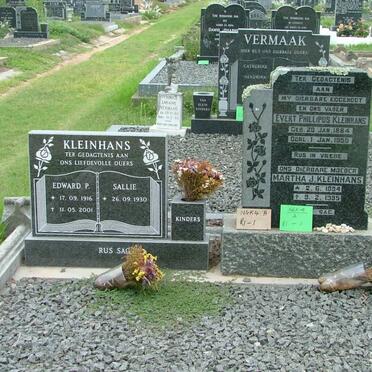 KLEINHANS Evert Phillipus 1884-1955 &amp; Martha J. 1894-1995 :: KLEINHANS Edward P. 1916-2001 &amp; Sallie 1930-