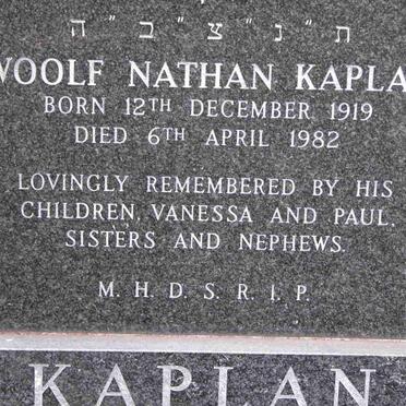 KAPLAN Woolf Nathan 1919-1982