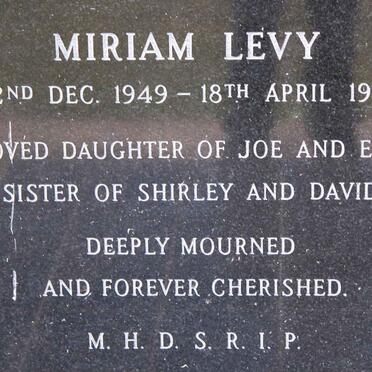 LEVY Miriam 1949-1998