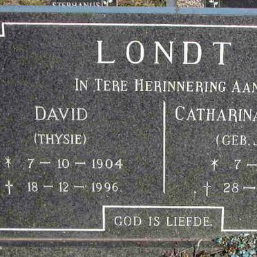 LONDT David 1904-1996 &amp; Catharina Francina JONKER 1901-1980