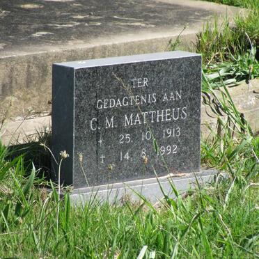 MATTHEUS C.M. 1913-1992