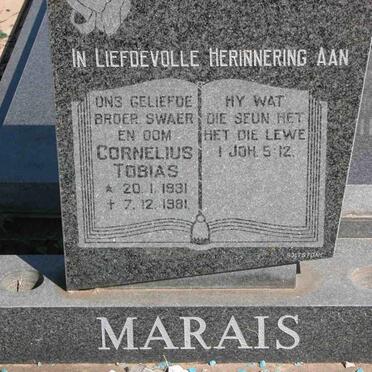 MARAIS Cornelius Tobias 1931-1981