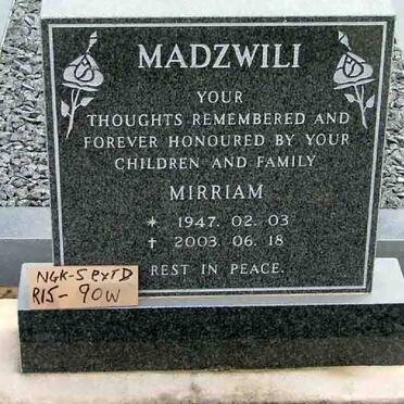 MADZWILI Mirriam 1947-2003