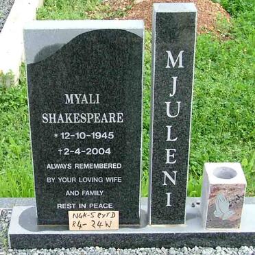 MJULENI Myali Shakespeare 1945-2004