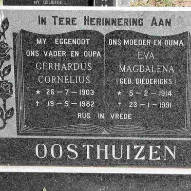 OOSTHUIZEN Gerhardus Cornelius 1903-1982 &amp; Eva Magdalena DIEDERICKS 1914-1991
