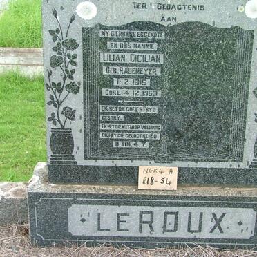 ROUX Lilian Cicilian, le nee RADEMEYER 1915-1959