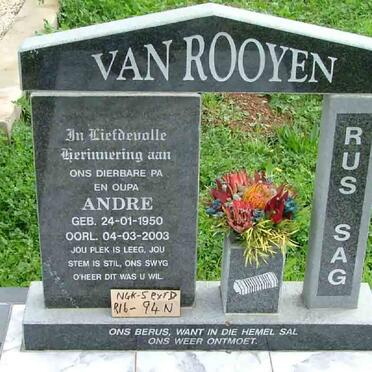 ROOYEN Andre, van 1950-2003