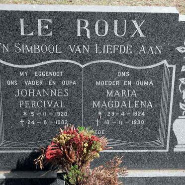 ROUX Johannes Percival, le 1920-1982 &amp; Maria Magdalena 1924-1990