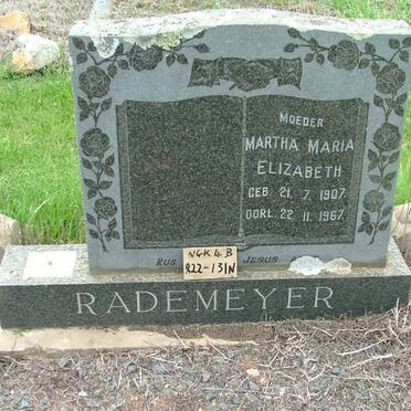 RADEMEYER Martha Maria Elizabeth 1907-1969 :: RADEMEYER Jacobus Andries 1946-1961