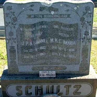 SCHULTZ J.P.H. 1883-1967 &amp; M.K.E.  1890-1985