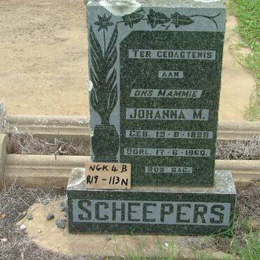 SCHEEPERS Johanna M. 1898-1960