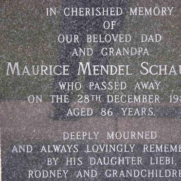 SCHAUDER Maurice Mendel -1987