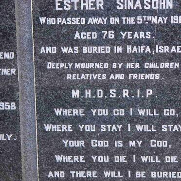 SINASOHN Leo -1958 &amp; Esther -1962