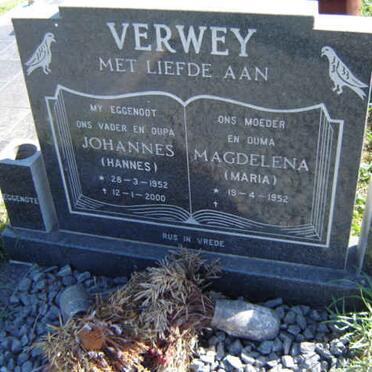 VERWEY Johannes 1952-2000 &amp; Magdelena 1952-