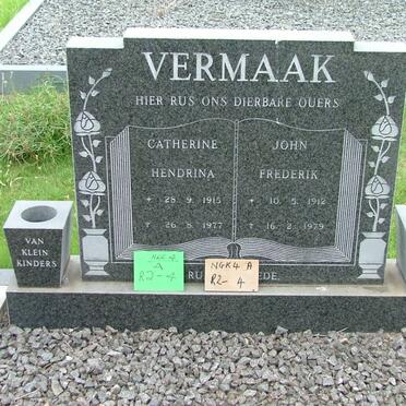 VERMAAK John Frederik 1912-1979 &amp; Catherine Hendrina 1915-1977