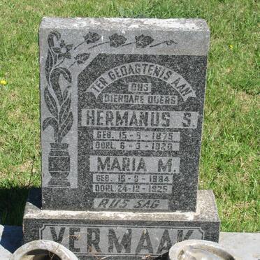 VERMAAK Hermanus S. 1875-1920 &amp; Maria M. 1884-1925