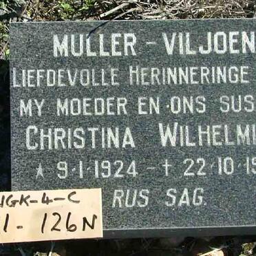 VILJOEN Christina Wilhelmina, Muller 1924-1981