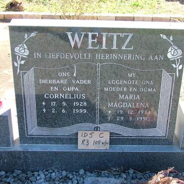 WEITZ Cornelius 1928-1999 &amp; Maria Magdalena 1934-1990