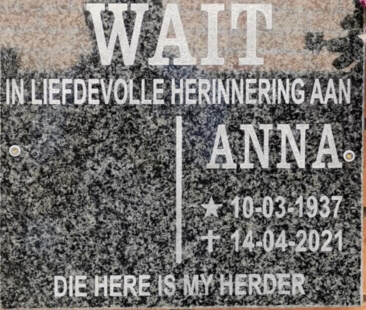 WAIT Anna 1937-2021