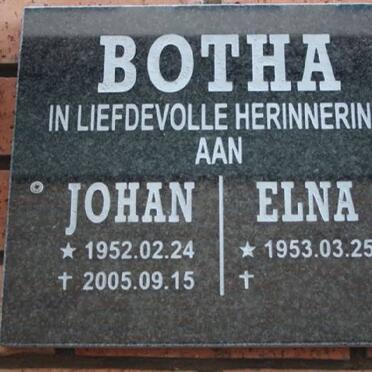 BOTHA Johan 1952-2005 &amp; Elna 1953-