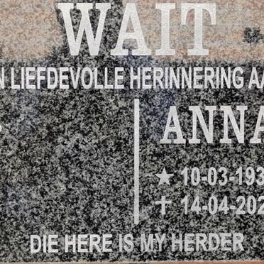 WAIT Anna 1937-2021